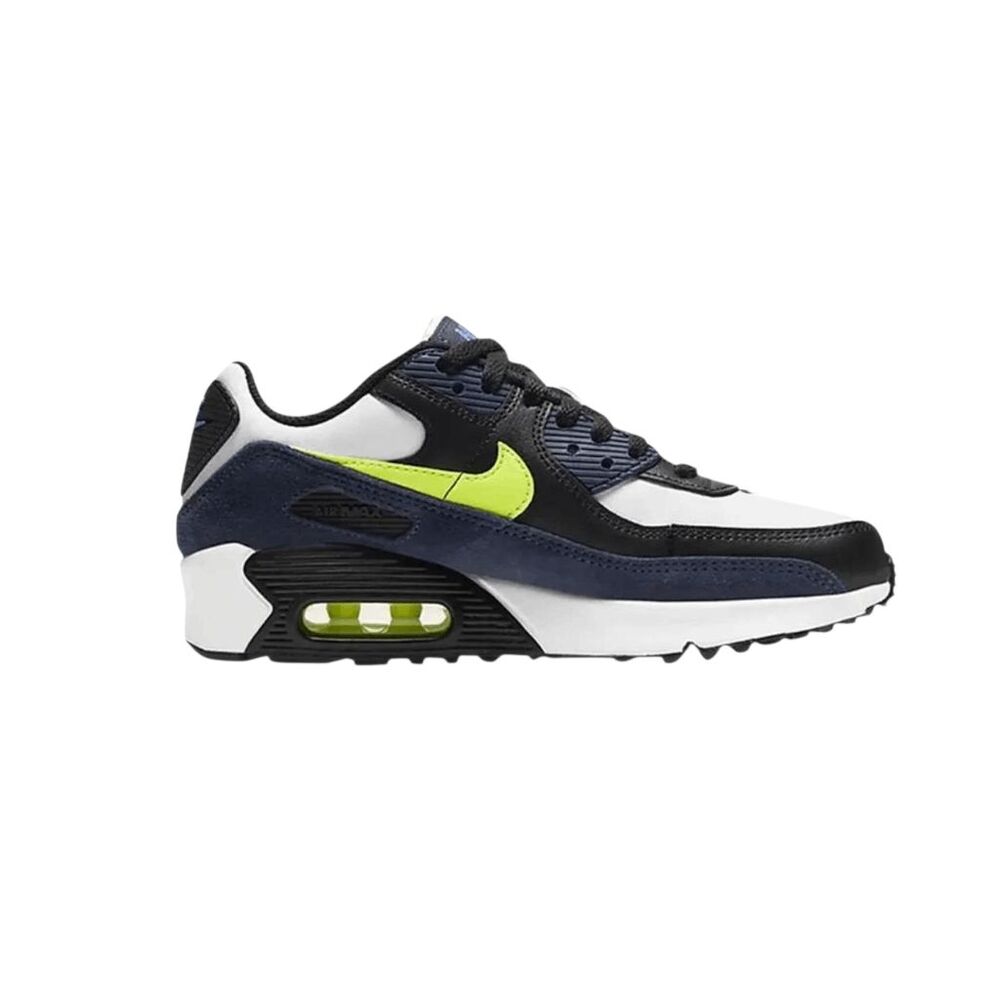 NIKE Air Max 90 Leather 'Midnight Navy Volt' Running Shoes Size 6.5Y/W8